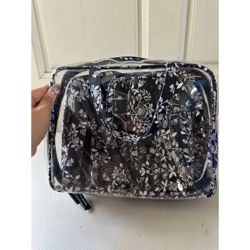 Vera Bradley Quilted Paisley Noir 4-Piece Travel Cosmetic Toiletry Organizer
